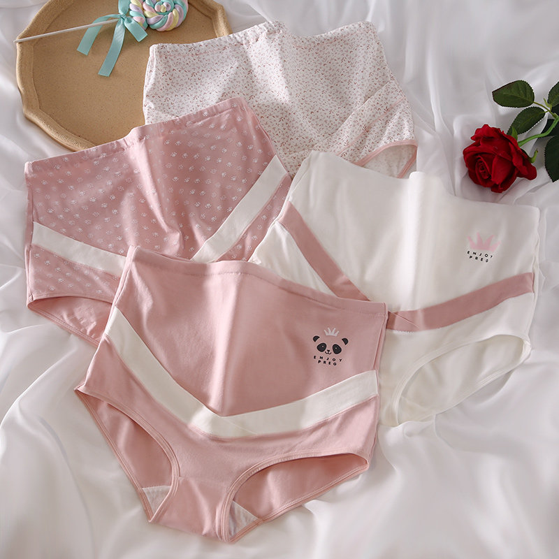 孕妇内裤纯棉孕中期孕晚期初期孕早期女士舒适高腰托腹大码可调节