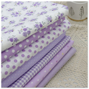 芮熙妈妈纯棉斜纹布料棉布全棉碎花1.6米幅宽田园格子DIY紫色系