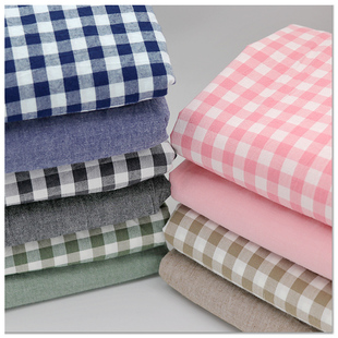 芮熙妈妈纯棉色织水洗棉布料全棉布AB版定制床单被套枕套DIY棉布