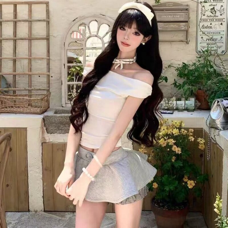 夏季新款韩系温柔风半身裙女高腰显瘦遮肉百搭爆款小众设计感短裙