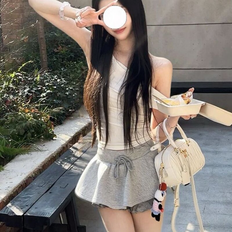 韩系温柔风短裙女夏小个子显高遮胯百搭爆款韩系温柔风女装半身裙