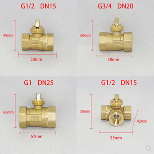 不锈钢球阀304二通三通DN15 20 25 32 40 50空调地暖全铜螺纹阀体