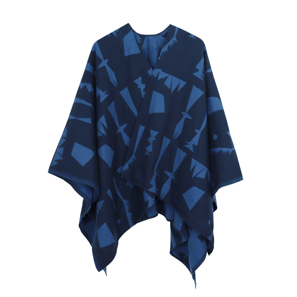 工厂清仓--欧美风几何图形设计师款秋冬厚款仿羊绒百搭女式大披肩