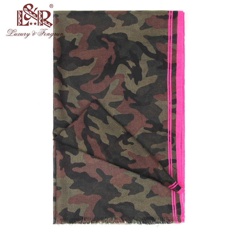 春秋迷彩色欧美女巴厘纱围巾披肩