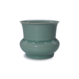 渌水山房 龙泉青瓷 传统龙窑柴烧 梅子青釉渣斗 小水洗