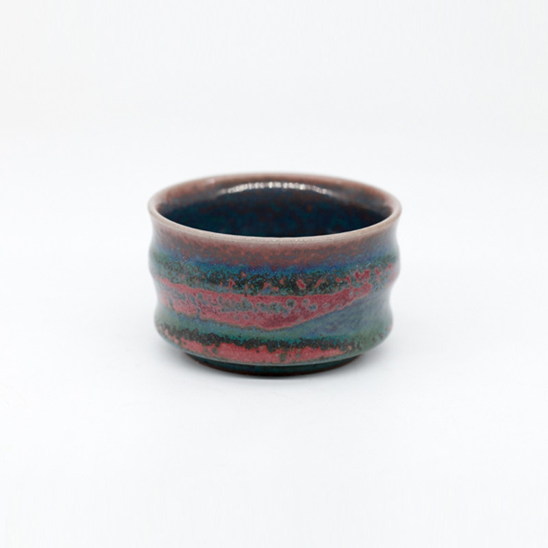 渌水山房 禹州钧瓷手工杯 白胜利款 卢钧釉窑变五彩玄纹杯