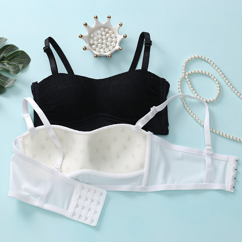 美背一字杯文胸套装小胸聚拢收副乳内衣套装日系少女无钢圈文胸