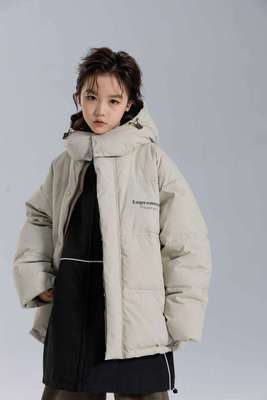 男童连帽羽绒服2026冬季儿童白鸭绒外套中大童足码