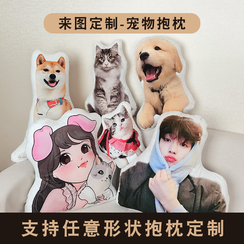 异形抱枕定制diy可印照片来图定做宠物靠枕猫咪狗狗头像动漫枕头