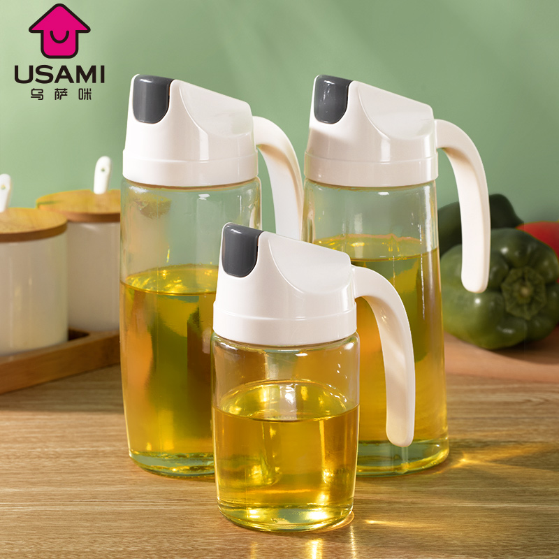 日本自动开合油壶家用食用油玻璃