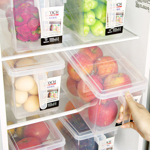 日本冰箱带把手冷藏透明保鲜盒
