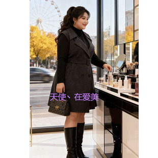 欧货气质时尚大码西服领高端亮晶晶马甲裙百搭打底衫两件套女装潮