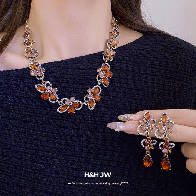 复古百搭项链宫廷风女水滴圆形