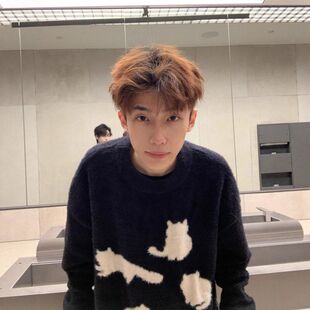 男c潮牌leanfit马海毛秋冬黑色猫咪高级感针织衫毛衣美式慵懒外套