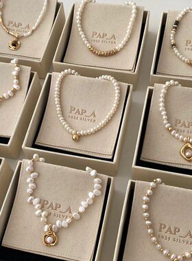 高级感轻奢项饰珍珠项链女碎银百搭气质链爱心法式时尚锁骨设计感