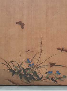 五代黄筌 翠竹草虫图 复古书画花鸟写生国画真迹微喷仿古复制装饰