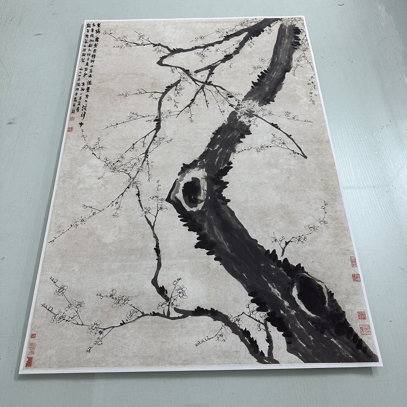 金农梅花图复古书画水墨国画真迹宣纸微喷仿古装裱挂轴玄关装饰画