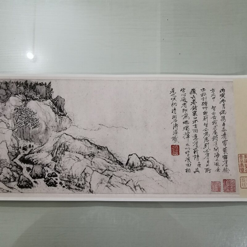 石涛江山揽胜复古水墨长卷书画