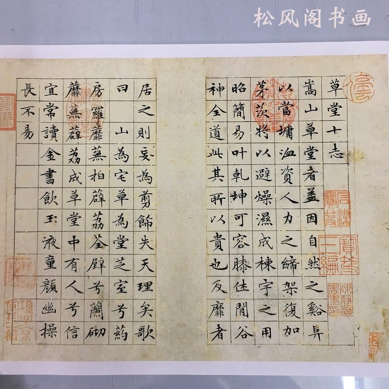 文征明小楷书法 草堂十志 复古字画真迹仿古复制品 字帖临摹练习