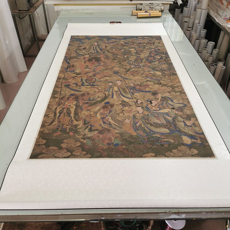 宋人佛像天龙八部图复古书画真迹微喷仿古装裱挂轴中堂国画装饰画