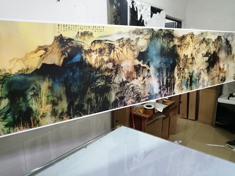 书画大师张大千 庐山图 山水风景国画真迹复制中堂客厅酒店装饰画