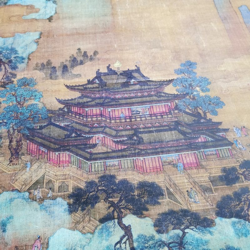 徐玟 蓬莱仙境图 复古书画人物山水挂轴国画真迹微喷仿古礼品装饰