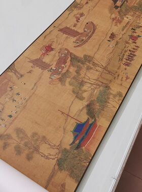 北宋明代摹本 清明易简图卷 复古书画人物长卷国画真迹微喷复制品