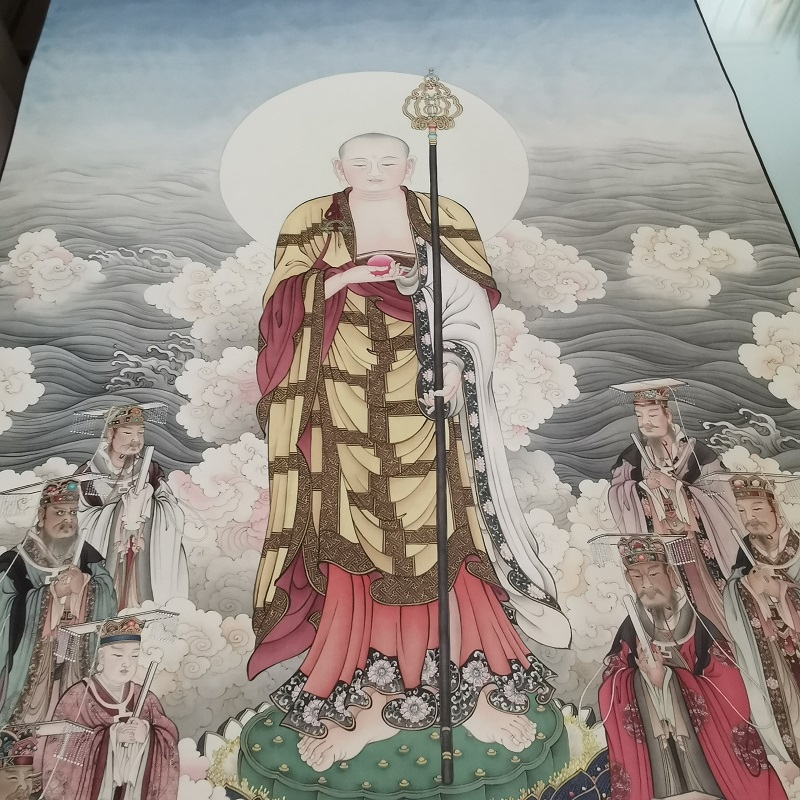 夏荆山地藏王菩萨十殿阎王复古书画佛像真迹仿古复制礼品装饰画