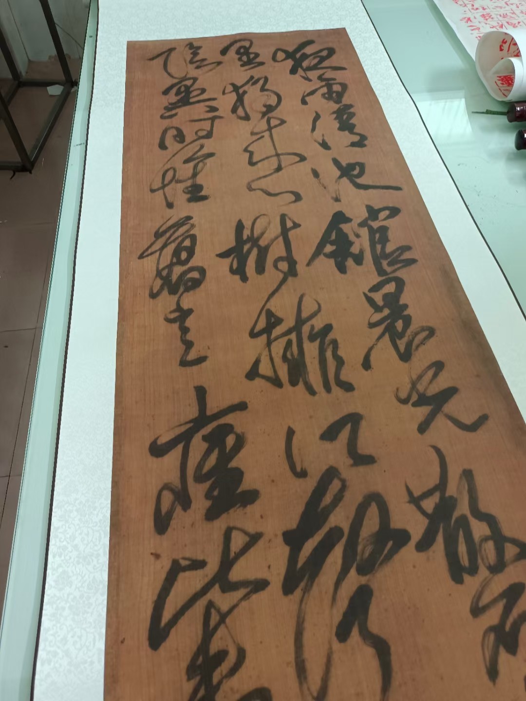 傅山草书条幅 狂雨清池馆 复古书法字画真迹微喷仿古画芯挂轴装饰