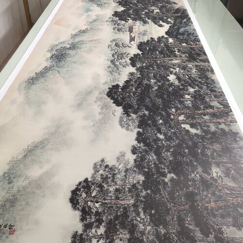 宋文治国画真迹韶山朝辉近代仿真