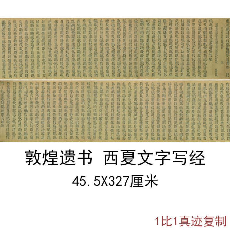 敦煌遗书西夏文字写经卷一复古书法字画高清微喷仿真复制手卷装饰