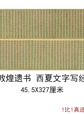 敦煌遗书西夏文字写经卷一复古书法字画高清微喷仿真复制手卷装饰