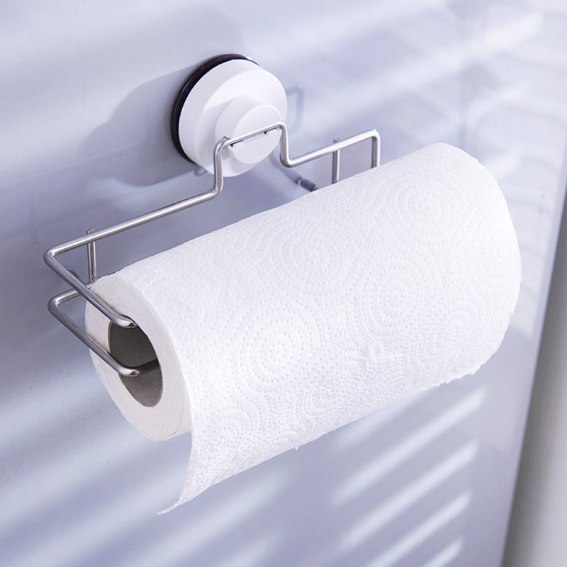 创意厨房用纸巾架不锈钢卫生间卷纸架厕纸架免打孔厕所毛巾架吸盘