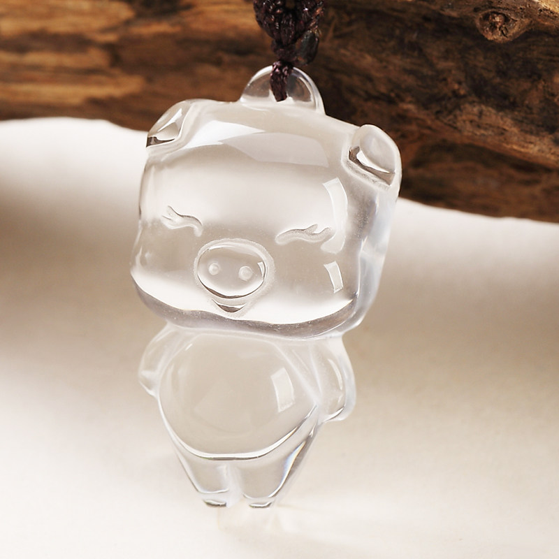 cube White Crystal Pendant Cartoon Zodiac Piggy Necklace fashion Female models sweater chain lovers men and womenin the Accessories/Fashion Jewelry, Pendant/Pendant  category - from Buy2taobao.com to provide professional Taobao agent buy service