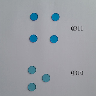 QB10蓝色玻璃滤光片蓝色光透明滤镜透过M蓝色光直径50*2mm