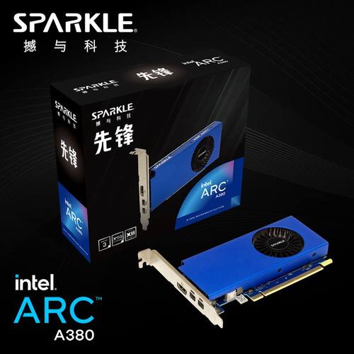 SPARKLE妖精系列游戏显卡Intel Arc A380 Pioneer半高刀卡6GD6