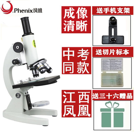 凤凰光学专业生物显微镜XSP-02清晰小学生中学生儿童中考实验科学