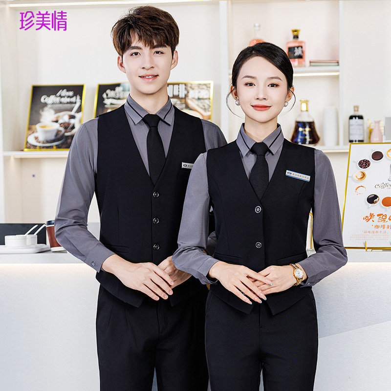 酒店服务员工作服桌球马甲套装KTV餐饮西餐台球棋牌前台收银制服