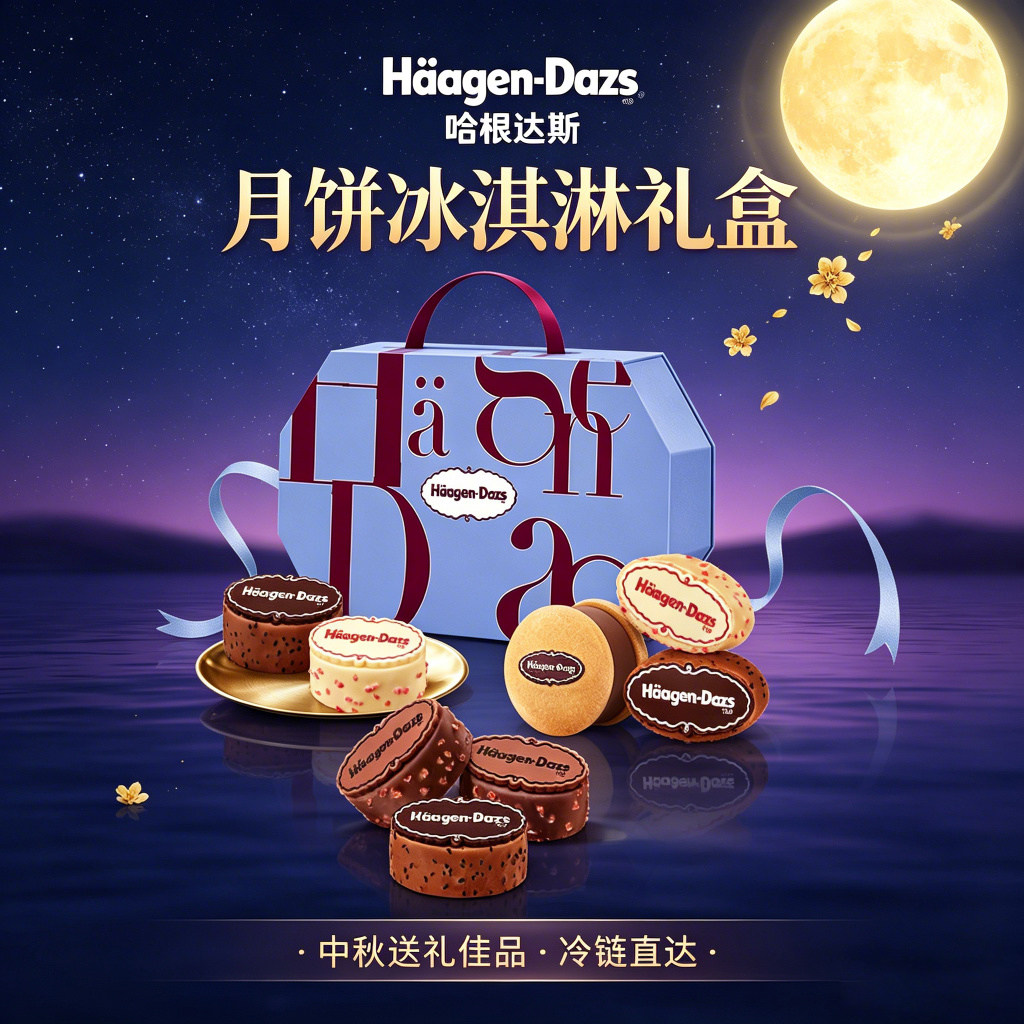 礼券哈根达斯月饼券中秋节冰淇淋月饼礼盒提货券提货卡送礼通用