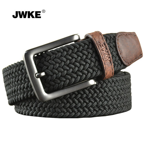 JWKE男士编织帆布弹力松紧腰带