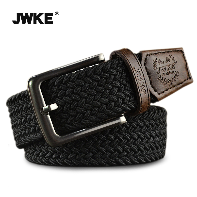 休闲风针扣弹力编织松紧帆布腰带