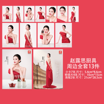 赵露思双立人代言联名周边套装自印应援3寸小卡片明信片海报