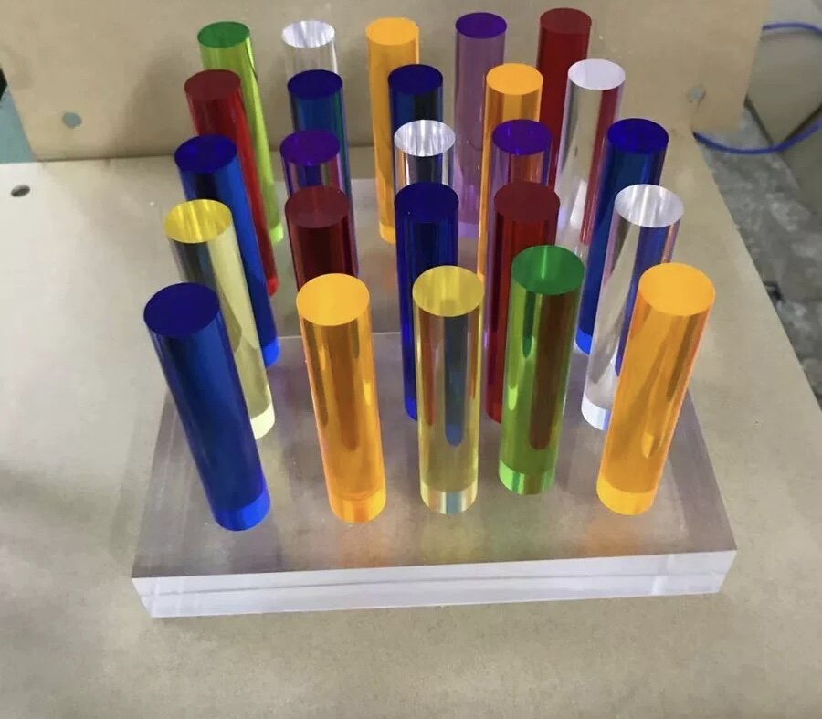 彩色透明亚克力棒实心圆柱有机玻璃棒直径导光墙柱手工DIY可