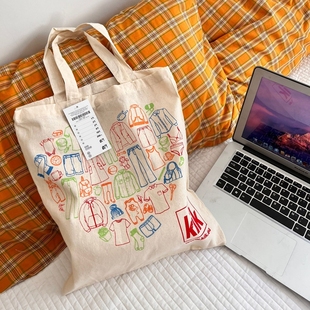 出口外贸原棉布手提购物袋环保袋书包补习袋女士背包帆布袋