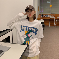 Real price ~ versatile casual letter cartoon printing two t-shirts
