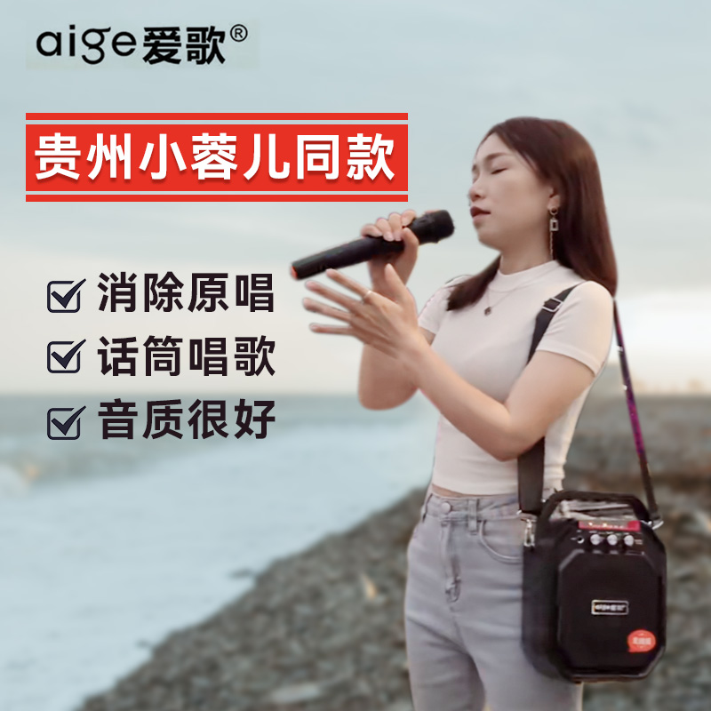 爱歌2025户外广场舞音响大音量无线蓝牙话筒K歌便携式音箱唱歌24