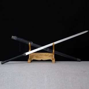 龙泉市刀剑手工锻打高锰钢双手长剑武术健身唐剑工艺品收藏未开刃
