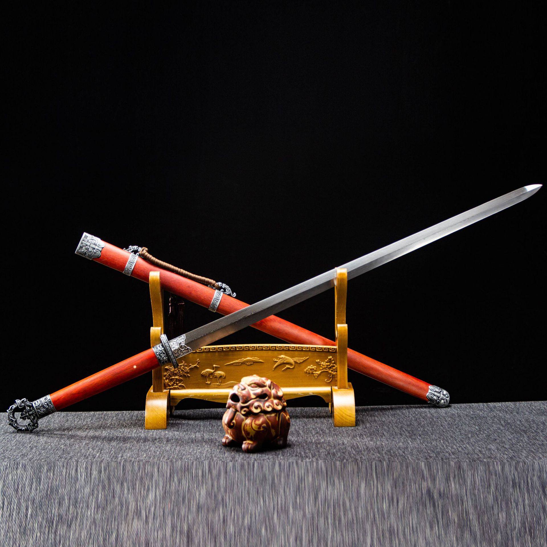 龙泉市刀剑花纹钢手工锻打环手唐剑四面清剑一体宝剑冷兵器未开刃,特色手工艺,剑袋,淘宝优惠券,粉丝福利购,淘宝优惠卷