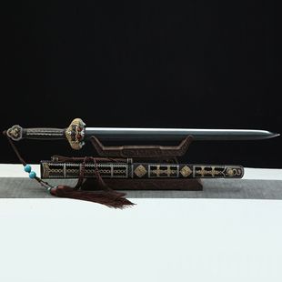 龙泉市刀剑花纹钢手工锻打春秋永乐剑烧刃八面传统宝剑收藏未开刃