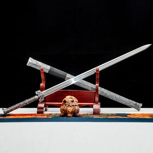 龙泉市刀剑高锰钢一体春秋秦汉剑影视装饰硬宝剑长剑冷兵器未开刃